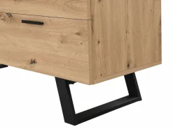 Outlet Escritorio esquinero con almacenamiento en MDF color natural y negro - NAYARO Escritorio Tradicional|Escritorio Rinconero