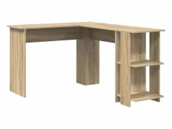 Outlet Clicnbuy Escritorio Esquinero con Almacenamiento Roble Sonoma Marru00f3n