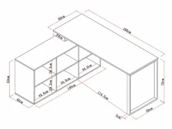 Discount Vente-unique Escritorio esquinero con almacenamiento en MDF blanco y natural - NIPILI Color natural claro / Blanco