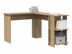 Clicnbuy Escritorio Esquinero con Almacenamiento Roble artisan
