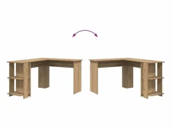 Clicnbuy Escritorio Esquinero con Almacenamiento Roble artisan