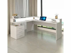 Web furniture Escritorio esquinero de oficina con 3 cajones estante New Selina A-S Plus - brillante