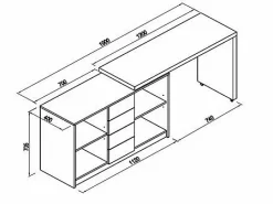 Best Escritorio extensible con tablero giratorio 360° en MDF lacado en - PAVELO Escritorio Rinconero|Escritorio Tradicional