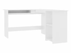 vidaxl Escritorio forma de L madera contrachapada 120x140x75 cm Blanco