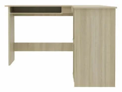 Clicnbuy Escritorio forma de L madera contrachapada roble 120x140x75 cm