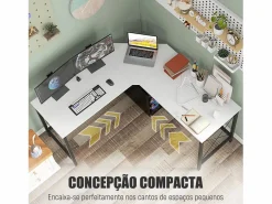 Homcom Escritorio Frambuesa diseño esquinero 76x150x150 cm