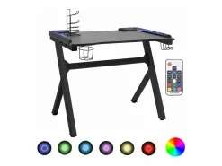 Best Escritorio gaming LED con forma de Y 90x60x75 cm Mesa Gaming