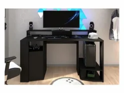 Best Escritorio Gaming LED con Amplia Zona de Juego - L 152 x A 61,5 x H 86,7 cm Negro