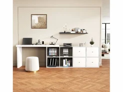 ModernLuxe Escritorio giratorio 360° - con 4 cajones - 4 separadores - en MDF -
