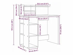 Escritorio Sonoma 90 x 48 x 101,5 cm Madera de ingeniería Mesa De Ordenador