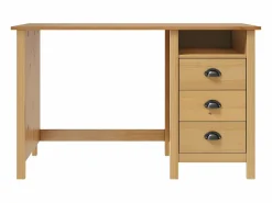 Online Clicnbuy Escritorio Hill con 3 cajones madera de pino 120x50x74 cm Marru00f3n