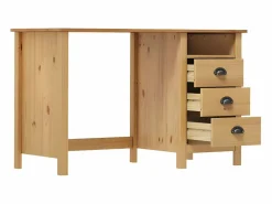 Online Clicnbuy Escritorio Hill con 3 cajones madera de pino 120x50x74 cm Marru00f3n