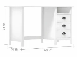 Escritorio Hill con 3 cajones madera de pino 120x50x74 cm Escritorio Tradicional