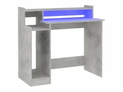 Online Escritorio LED madera contrachapada hormigón 97x45x90 cm Mesa Gaming