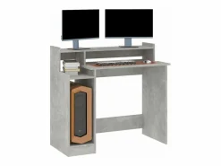 Online Escritorio LED madera contrachapada hormigón 97x45x90 cm Mesa Gaming