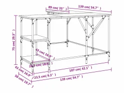 Clicnbuy Escritorio madera de ingeniería Sonoma 139x139x75 cm