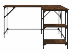 Escritorio madera de ingeniería roble marrón 139x139x75 cm ES329241