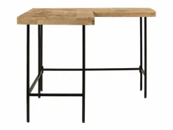 Hot Clicnbuy Escritorio madera maciza mango y hierro 165x110x77 cm Marru00f3n