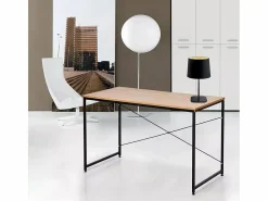 Escritorio mesa industrial 150x60 madera acero para estudio y oficina Wootop