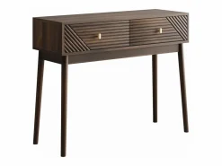 Escritorio Mid-Century, 2 cajones, MDF, nogal (100x35x80 cm)