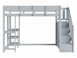 Escritorio Mid-Century, 2 cajones, MDF, nogal (100x35x80 cm)