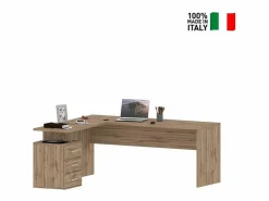 Web furniture Escritorio moderno de madera 3 cajones New Selina WD