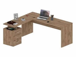 Web furniture Escritorio moderno de madera 3 cajones New Selina WD