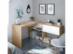 Best Calicosy Escritorio multiposición con biblioteca - L108 cm Beige