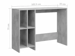 Outlet Clicnbuy Escritorio notebook contrachapado hormigón 102,5x35x75 cm Gris