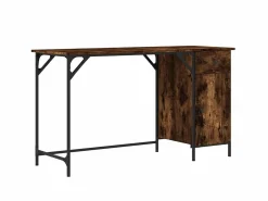 Escritorio ordenador madera ingeniería roble humo 131x48x75 cm ES320266 Marru00f3n