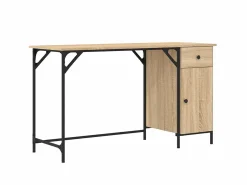 Escritorio ordenador madera ingeniería roble Sonoma 131x48x75cm ES412462
