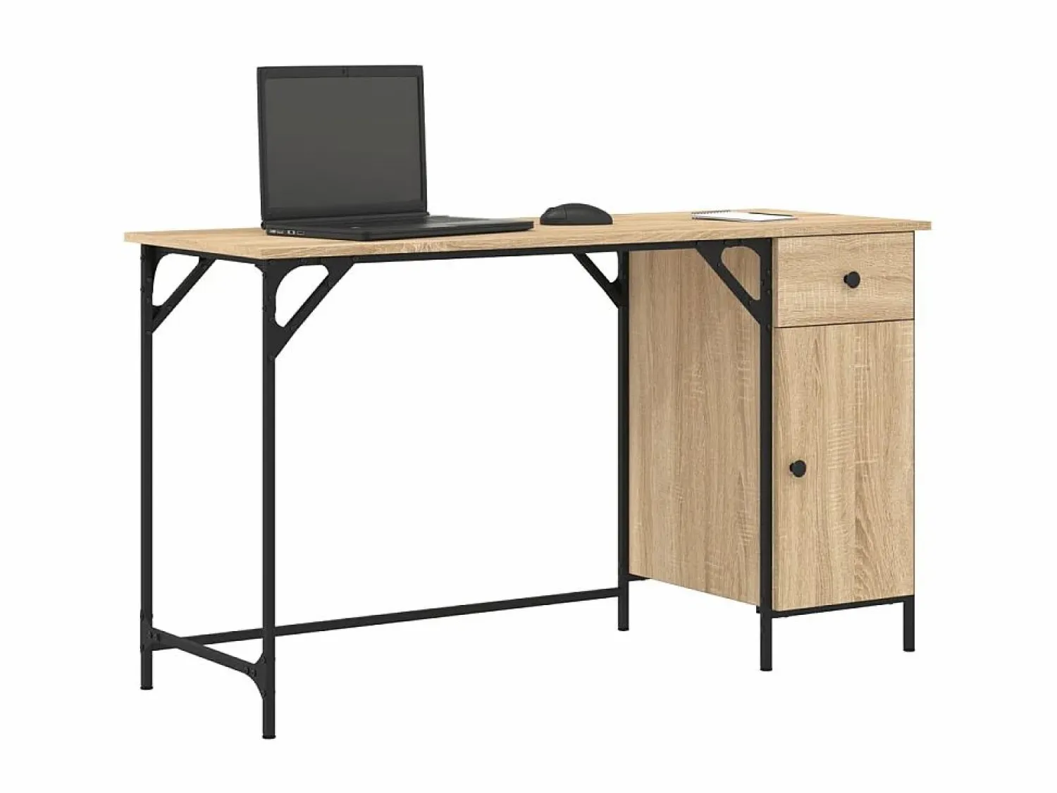 Escritorio ordenador madera ingeniería roble Sonoma 131x48x75cm ES412462