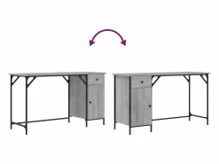 Clicnbuy Escritorio ordenador madera ingeniería Sonoma 131x48x75 cm