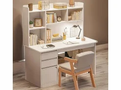 Online Escritorio para jóvenes con ordenador mesa con estantería estantes cajones Blanco