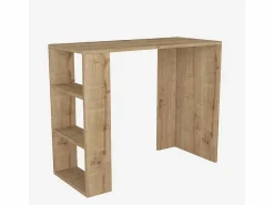 Escritorio para oficina o despacho con 3 estantes, 90x40x74 cm, moderno de madera Netenya