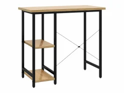 Clicnbuy Escritorio para ordenador MDF metal negro roble 80x40x72 cm