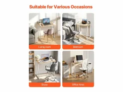 Escritorio para Ordenador SucceBuy Plegable 80 cm, Mesa de Oficina para Computadora Plegable para Espacios Pequeños, Estación de Trabajo en Tablero