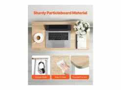 Escritorio para Ordenador SucceBuy Plegable 80 cm, Mesa de Oficina para Computadora Plegable para Espacios Pequeños, Estación de Trabajo en Tablero