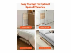 Escritorio para Ordenador SucceBuy Plegable 80 cm, Mesa de Oficina para Computadora Plegable para Espacios Pequeños, Estación de Trabajo en Tablero