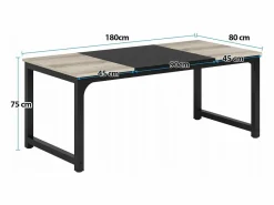 Tribesigns Escritorio para portátil, mesa, mesa de estudio para teletrabajo, puesto de trabajo para oficina, dormitorio, fácil montaje ( vintage/negro, 180 x 80 x 75 cm)