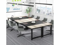 Tribesigns Escritorio para portátil, mesa, mesa de estudio para teletrabajo, puesto de trabajo para oficina, dormitorio, fácil montaje ( vintage/negro, 180 x 80 x 75 cm)