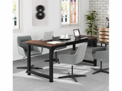 Online Escritorio para portátil, mesa, escritorio de estudio para oficina en casa, estación de trabajo para oficina, dormitorio, fácil de montar, 160 x 80 x 75 cm (marrón rústico + negro) Mesa De Ordenador