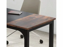 Online Escritorio para portátil, mesa, escritorio de estudio para oficina en casa, estación de trabajo para oficina, dormitorio, fácil de montar, 160 x 80 x 75 cm (marrón rústico + negro) Mesa De Ordenador