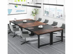 Discount Tribesigns Escritorio para portátil, Mesa, Escritorio para teletrabajo, Puesto de trabajo para oficina, 180 x 80 x 75 cm Marru00f3n