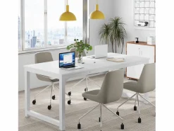 Hot Tribesigns Escritorio para portátil, mesa, mesa de estudio para teletrabajo, puesto de trabajo para oficina, dormitorio, fácil montaje (, 160 x 80 x 75 cm) Blanco