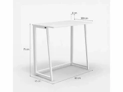 Discount Escritorio plegable compacto blanco y de madera 80x45x75 Wolly W Multicolor