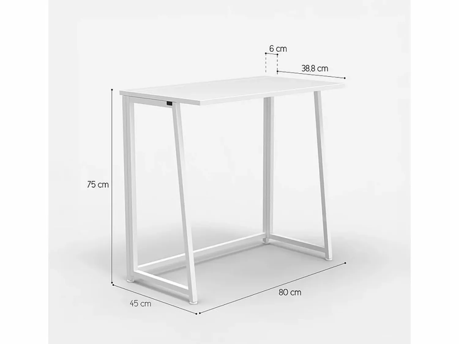Discount Escritorio plegable compacto blanco y de madera 80x45x75 Wolly W Multicolor
