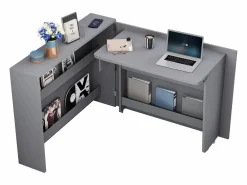 Merax Escritorio plegable con cargador inalámbrico - 115 x 51 x 93 cm - Aparador y escritorio 2 en 1 - aglomerado -