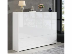 Sale Merax Escritorio plegable con cargador inalámbrico - 115 x 51 x 93 cm - Aparador y escritorio 2 en 1 - aglomerado - Blanco
