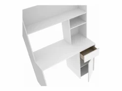 Outlet Escritorio Rebeca con puerta + cajón + altillo acabado , 74cm(alto) 110cm(ancho) 50 Mesa De Ordenador
